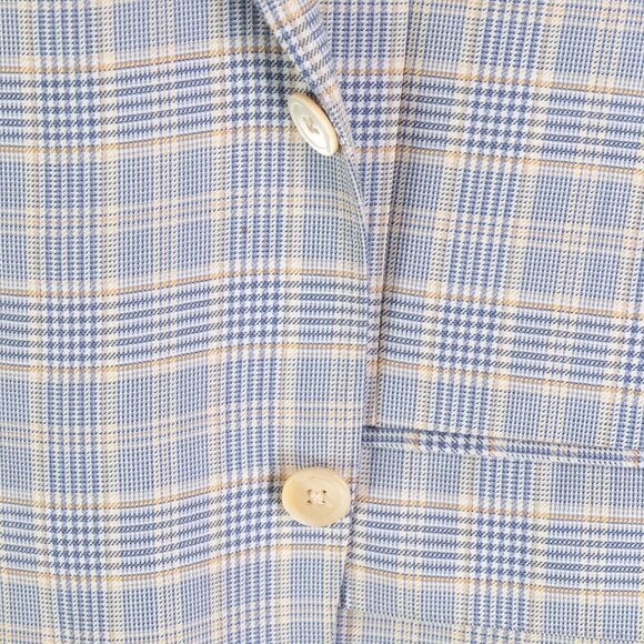 Peter Millar Blazer Mens 40S Blue Yellow Plaid Two Button Wool Performance - Picture 4 of 16
